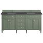 James Martin Vanities Brittany 72" Double Bathroom Vanity in Smokey Celadon with 3 cm Charcoal Soapstone Quartz Top and Rectangular Sinks, , large