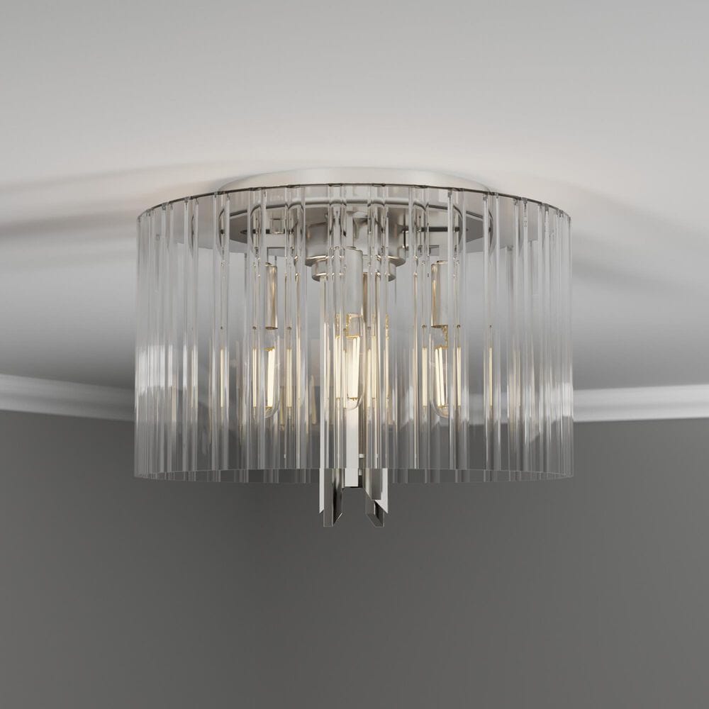 Hunter Gatz 4-Light Flush Mount in Brushed Nickel, , large