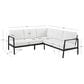 Linon Home Decor Holland 2-Piece Outdoor Sectional Sofa with White Upholstery in Black, , large