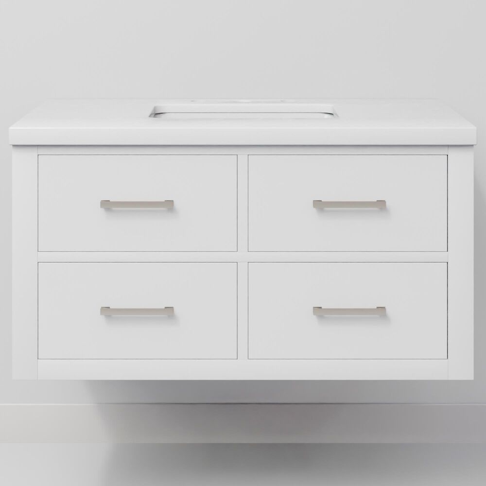 Lexora Home Castor 36" Single Bathroom Vanity in White with 2 cm White Cultured Marble Top and Rectangular Sink, , large