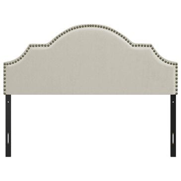 Richlands Furniture Cynthia Upholstered Full/Queen Adjustable Headboard in Cream, , large