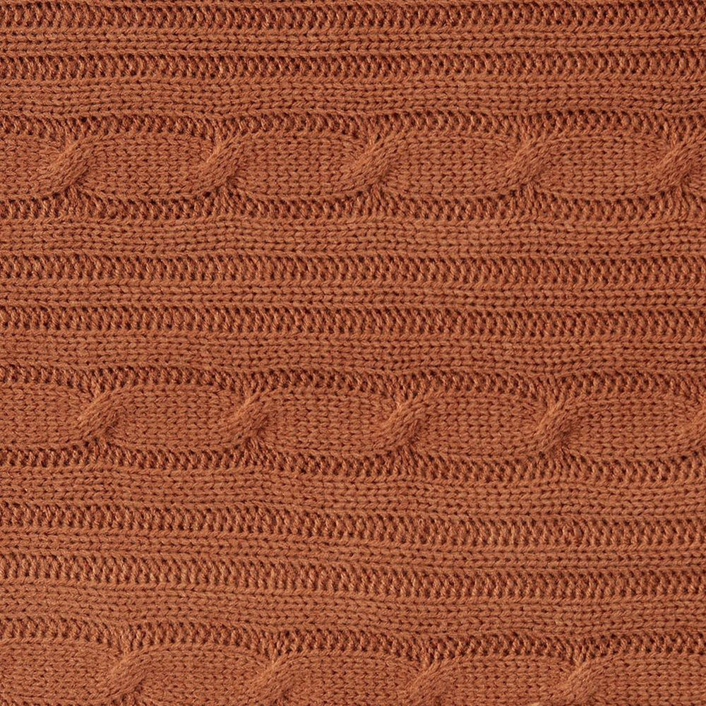 50&quot; x 65&quot; Cable Knit Throw Blanket in Cashew, , large