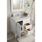 James Martin Vanities Palisades 36" Single Bathroom Vanity in Bright White with 3 cm Arctic Fall Solid Surface Top and Rectangular Sink, , large