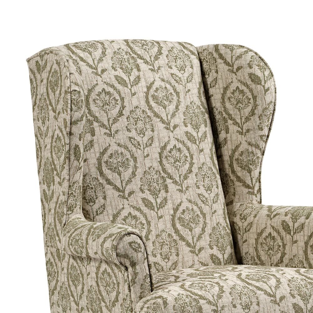 Best Home Furnishings Isadore Queen Anne Wing Back Chair in Lawn, , large
