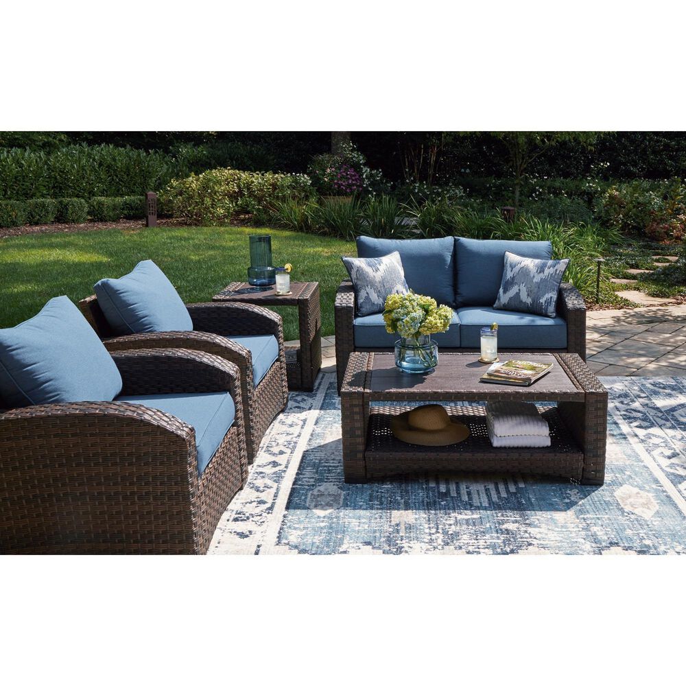 Ashley Windglow Patio Coffee Table in Brown, , large