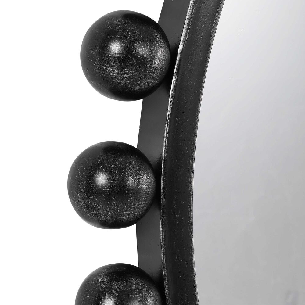 Uttermost Cyra Round Accent Wall Mirror in Distressed Black, , large