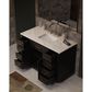 Lexora Home Abbey 48" Single Bathroom Vanity in Black Oak with 2 cm White Carrara Marble Top and Rectangular Sink, , large