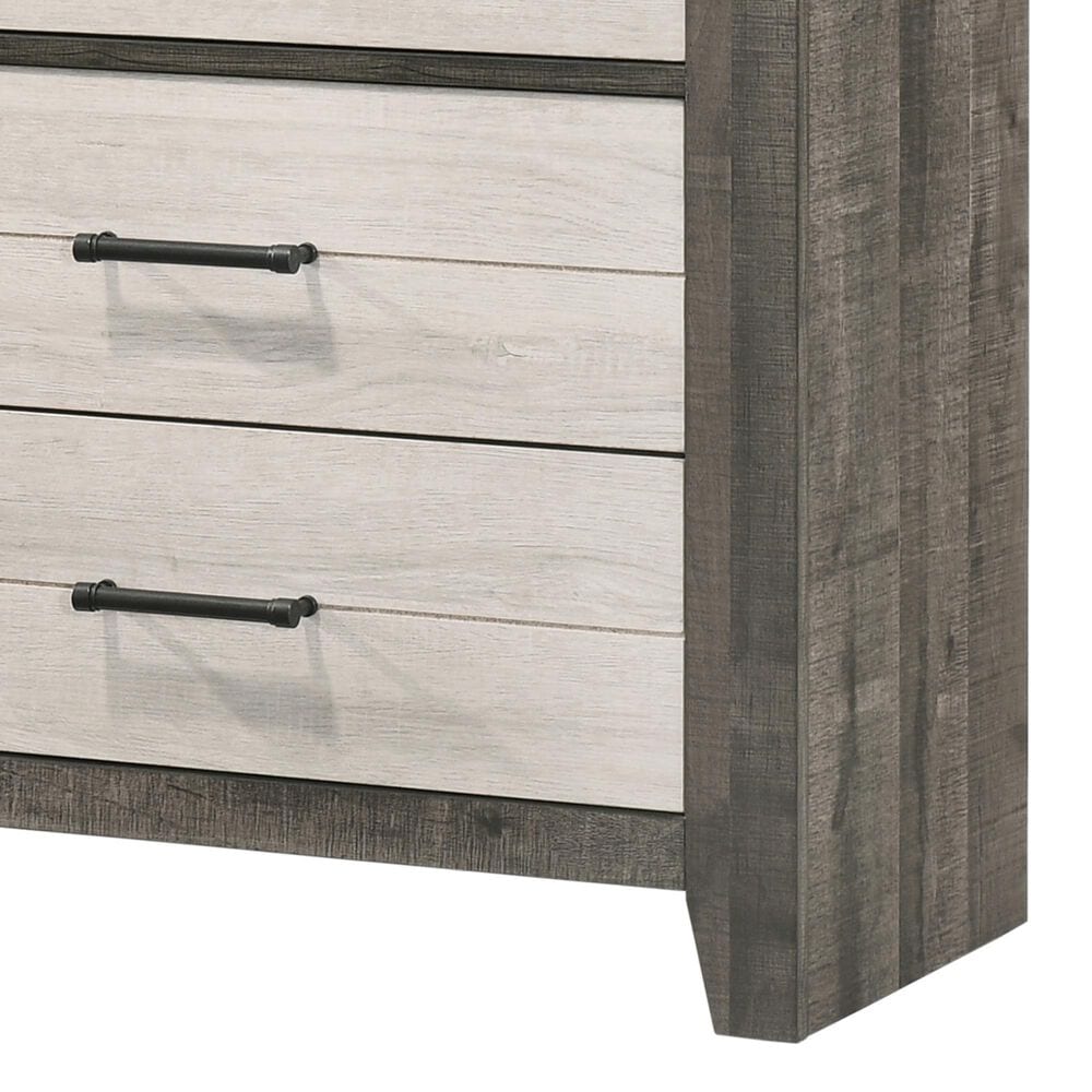 Crown Mark Rhett 5-Piece King Platform Bedroom Set in Gray and White, , large
