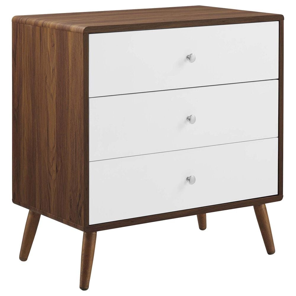 Modway Transmit 3-Drawer Chest in Walnut White, , large