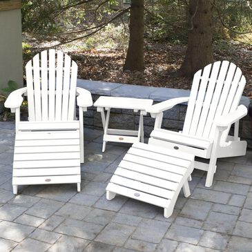 Highwood USA Hamilton 5-Piece Folding Adirondack Set in White, , large