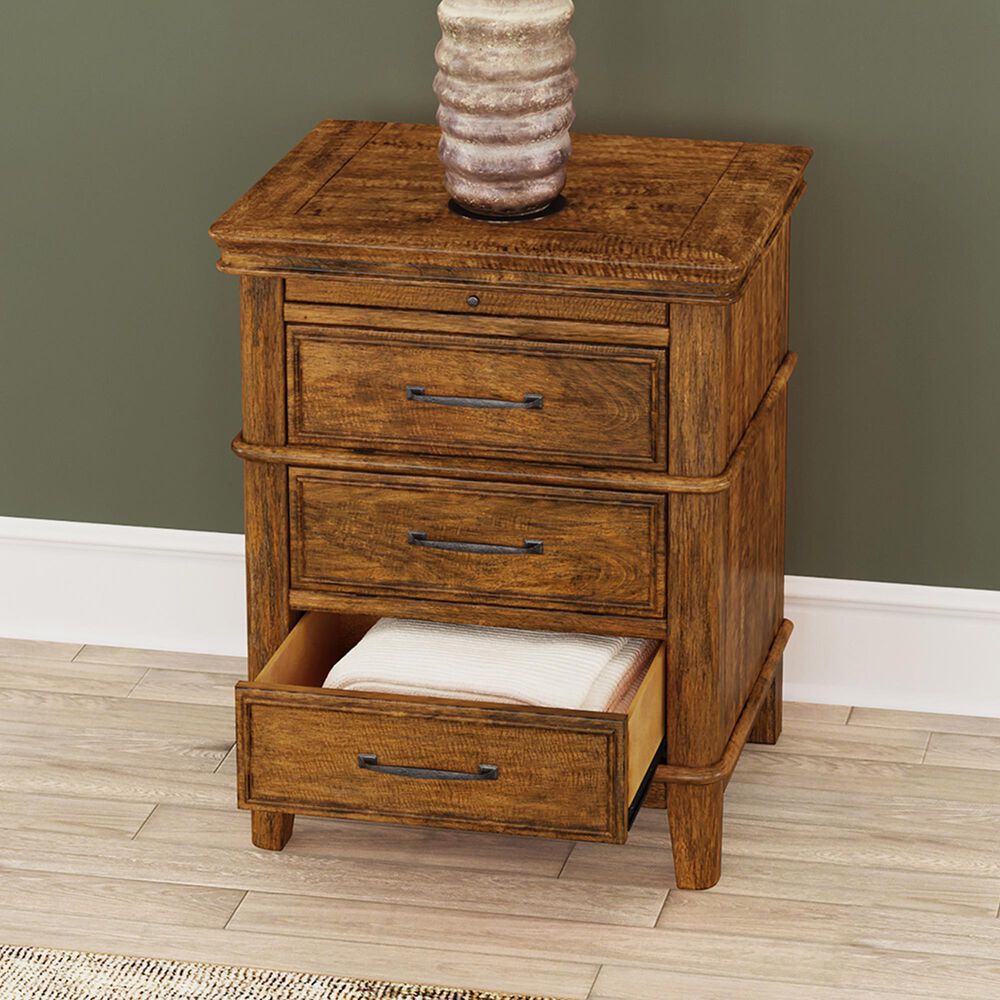 A-America Bandalier 3-Drawer Nightstand in Warm Russet, , large