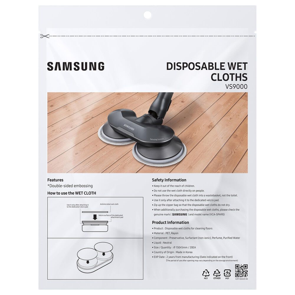 Samsung 20-Pack Disposable Wet Pad for Mop Brush in White, , large