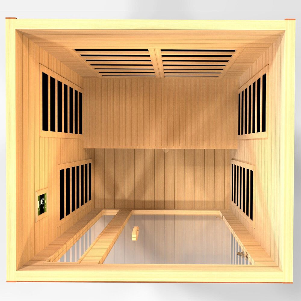 EZlife Elite 2-Person Ultra Low EMF (under 3MG) Far Infrared Sauna in Natural Hemlock, , large