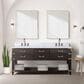 Lexora Home Norwalk 72" Double Bathroom Vanity in Brown Oak with White Carrara Marble Top and Rectangular Sinks, , large