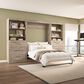Bestar Pur 130" Full Murphy Storage Bed with 6-Drawer in Rustic Brown, , large