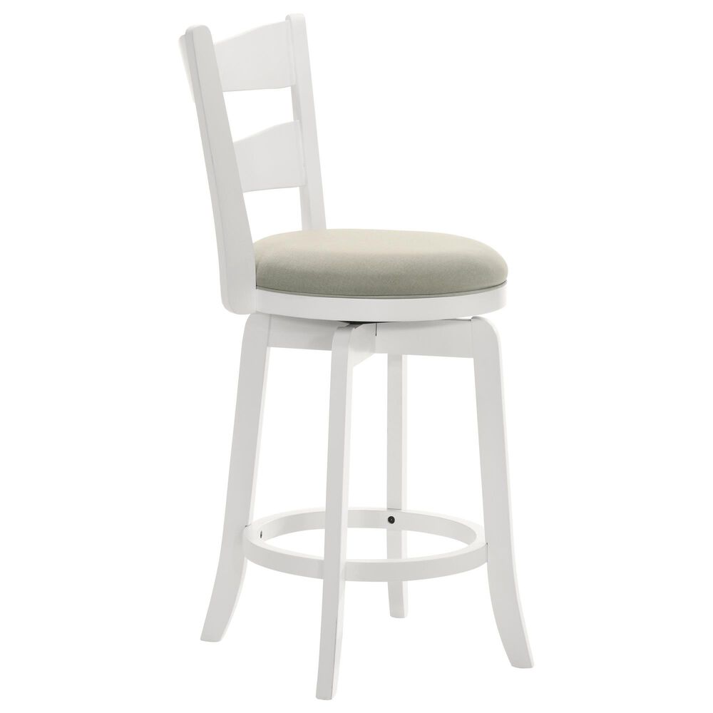Armen Living Blair 30" Swivel Bar Stool in Matte White, , large