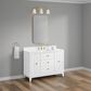 37B Kinsale 48" Single Bathroom Vanity Cabinet in Bright White with White Composite Stone Top and Backsplash, , large