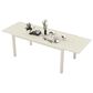 Hearth and Haven Outdoor Rectangular Dining Table with Hidden Extension Leaves in White - Table Only, , large