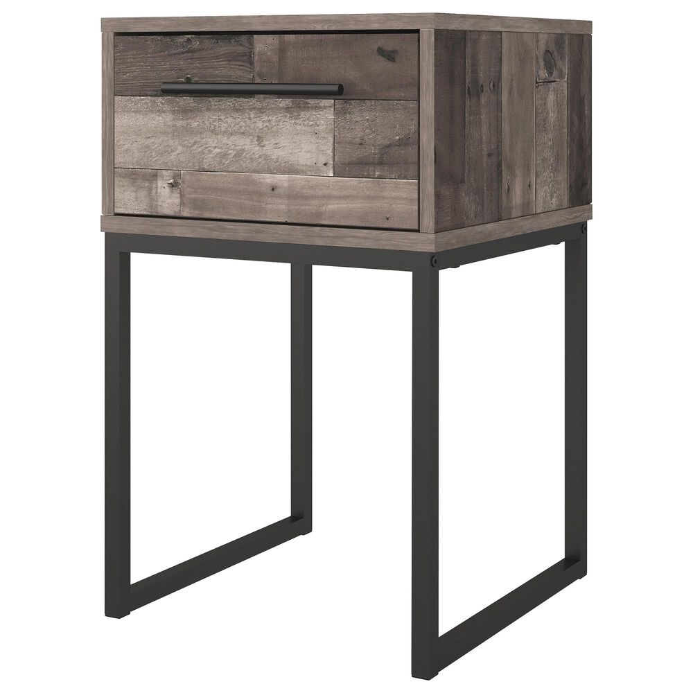 Ashley Neilsville 1-Drawer Nightstand in Multi Gray and Dark Brown, , large