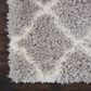 Nourison Luxe Shag LXS02 9" x 12" Grey and Ivory Area Rug, , large