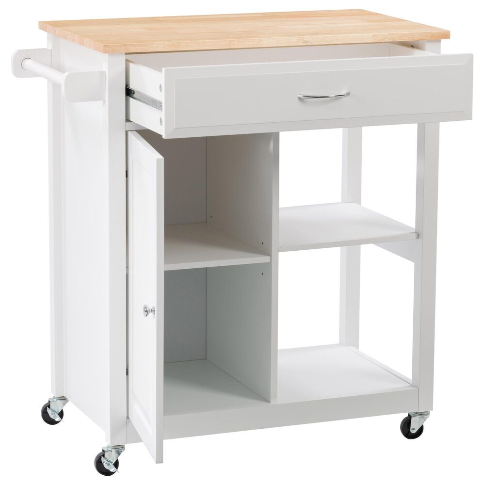 CorLiving Sage 2 Shelves Kitchen Cart in White, , large