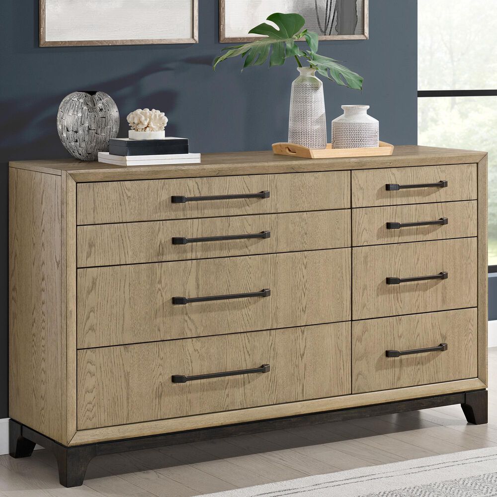 Emerald Home Furnishings Sutton Place 8-Drawer Dresser in Caramel and Cocoa Brown, , large