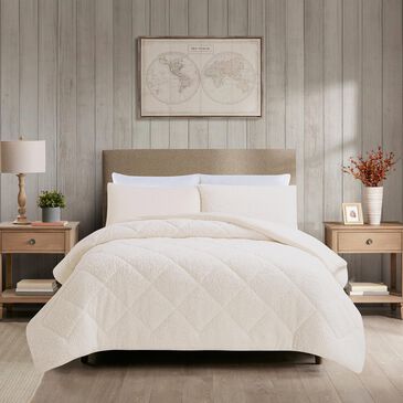 Jiangsu Royal Home Cozy Sherpa Full/Queen Comforter Set in Ivory, , large