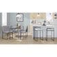 LumiSource Fuji 26" Stacker Counter Stool with Light Grey Cowboy Upholstery in Black (Set of 2), , large