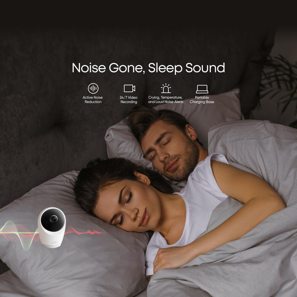 eufy E21 Baby Monitor with 4K Camera and Charging Base in White, , large
