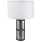 A&B Home Hammered Table Lamp with Collapsible Shade in Gray and Silver, , large