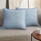 BCP Home 20" x 20" Faux Linen Throw Pillow in Subdued Blue (Set of 2), , large