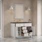 James Martin Bellshire 48" Single Bathroom Vanity in Bright White with 3 cm Parisien Bleu Silestone Top and Rectangular Sink, , large