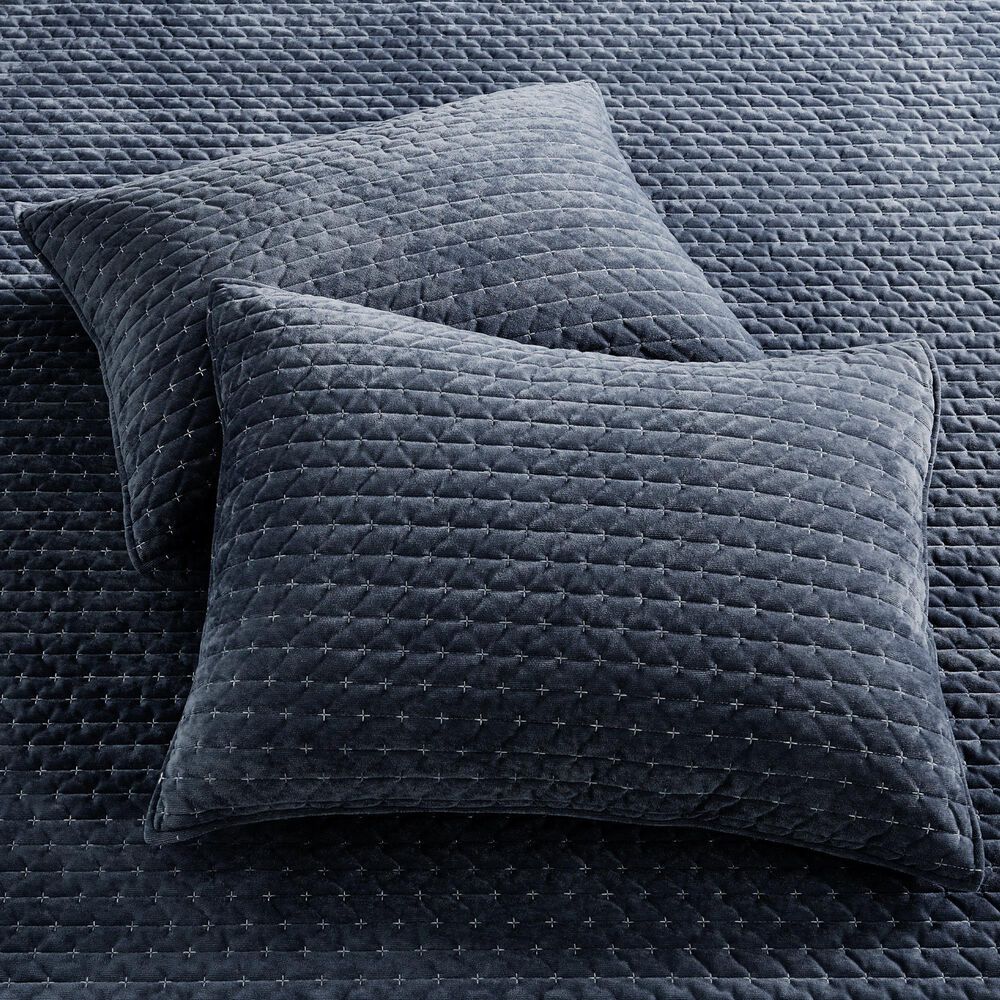 Levtex Velvet Stitch 3-Piece King/California King Reversible Quilt Set in Navy, , large