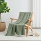 Trade Linker Full/Queen Waffle Weave Knit Throw Blanket in Sage, , large