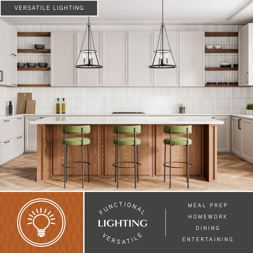 Vaxcel Rochester 3-Light Pendant in Matte Black, , large