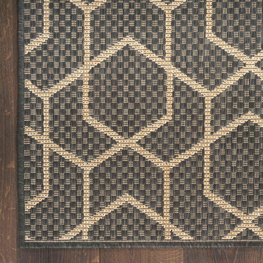 Nourison Horizon HOZ01 Charcoal 8&#39; x 10&#39; Indoor/Outdoor Area Rug, , large