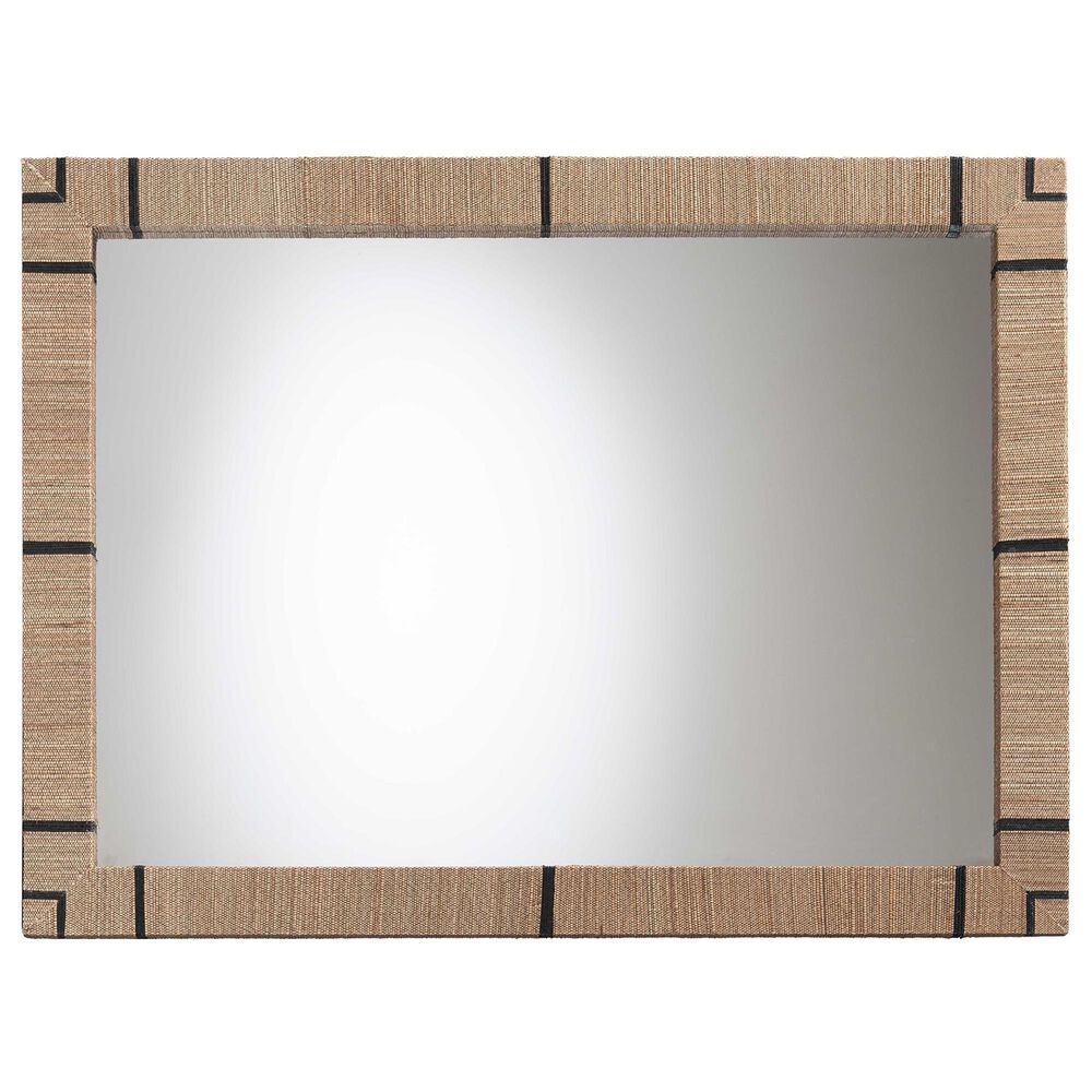 Baxton Studio Mirai Rectangle Accent Mirror in Natural and Black, , large