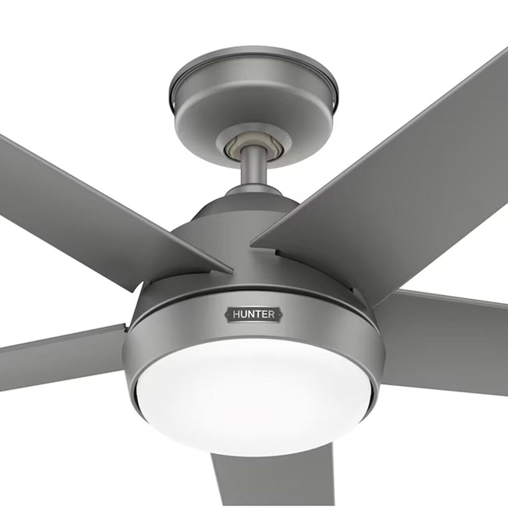 Hunter Skyflow WeatherMax 52&quot; Integrated LED Indoor/Outdoor Ceiling Fan with Light in Matte Silver, , large