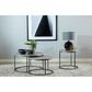 Pacific Landing Round Nesting Coffee Tables in Grey and Gunmetal (Set of 2), , large