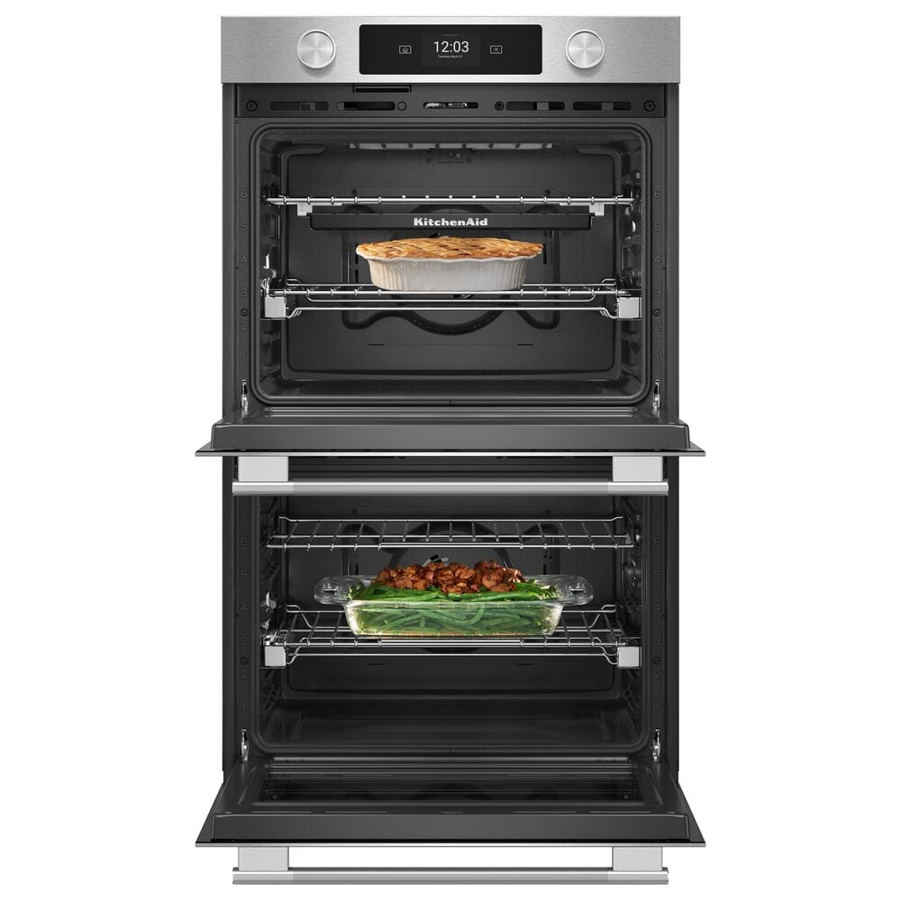 KitchenAid 10 Cu. Ft. Smart Electric Double Wall Oven with Intelligent Cooking Camera in PrintShield Stainless Steel, , large