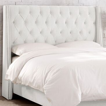 Skyline Furniture Full Wingback Headboard in Velvet White, , large