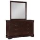 Crown Mark Louis Philip 4 Piece Queen Bedroom Set in Cherry, , large