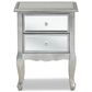 Baxton Studio Leonie 2-Drawer End Table in Brushed Silver, , large
