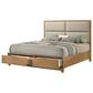 Crown Mark Florian 4 Piece Queen Storage Bed in Light Brown, , large