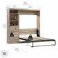 Bestar Pur 84" Full Murphy Storage Bed with 3-Drawer in Rustic Brown, , large