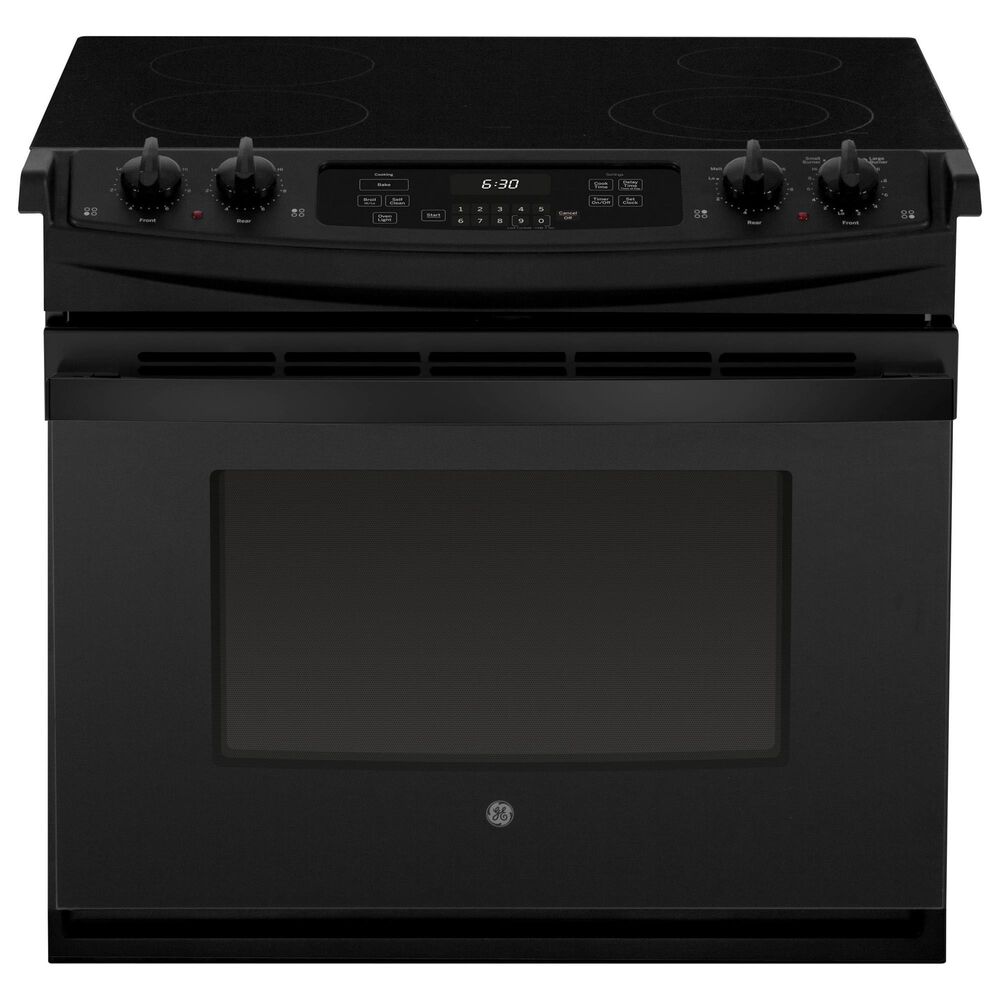 GE Appliances 30" Drop-In Electric Range with Self-Cleaning Oven in Black, , large