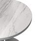 Leisuremod LeisureMod Verve Collection 36 Round Dining Table, Brushed Gold Base with Laminated White Marbleized Top, , large