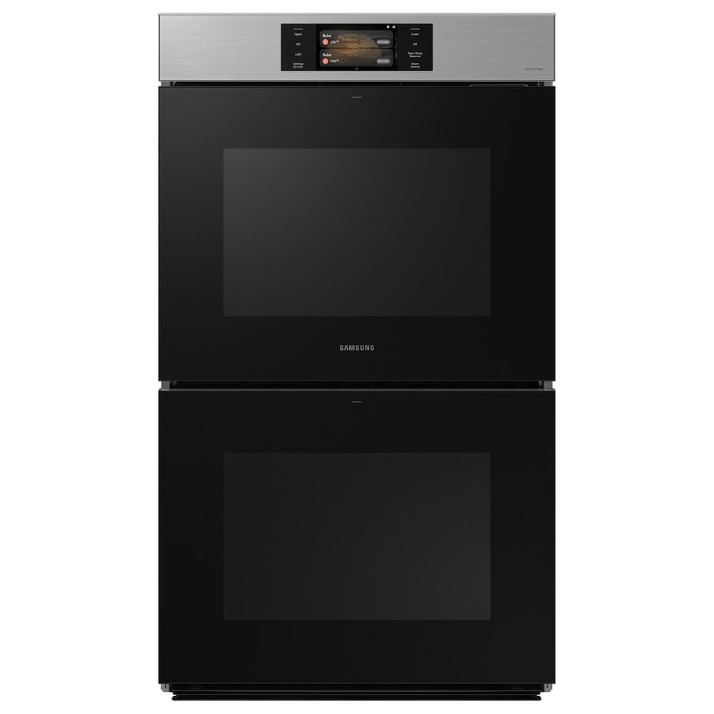 Samsung Bespoke 2-Piece Kitchen Package with Stainless Steel Bespoke 30" Double Wall Oven and Black 30" Induction Cooktop, , large