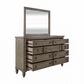 Belle Furnishings Americana Farmhouse 4 Piece King Sleight Bedroom Set in Dusty Taupe and Black, , large