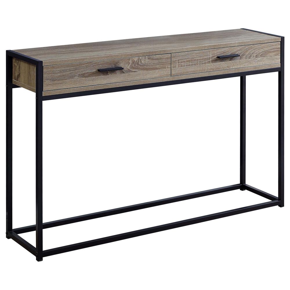 Monarch Specialties 48" Accent Table in Dark Taupe and Black, , large
